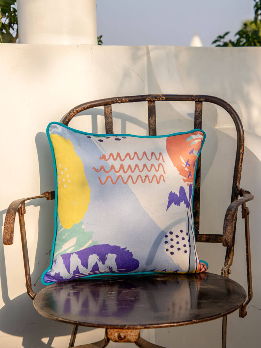 Color Wand Cotton Cushion Cover - 16 Inch