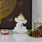 Ganesha On Lotus Polyresin Showpiece (White & Gold)