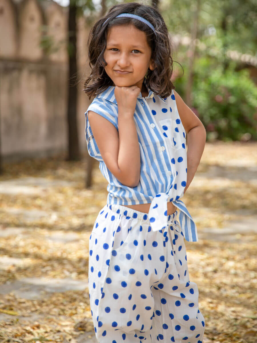 Polka Dots Organic Cotton Block Printed Top