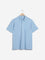 WES Casuals Light Blue Relaxed-Fit Polo T-Shirt