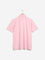 WES Casuals Light Pink Relaxed-Fit Polo T-Shirt