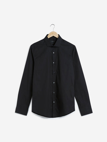 WES Formals Black Ultra-Slim Fit Shirt