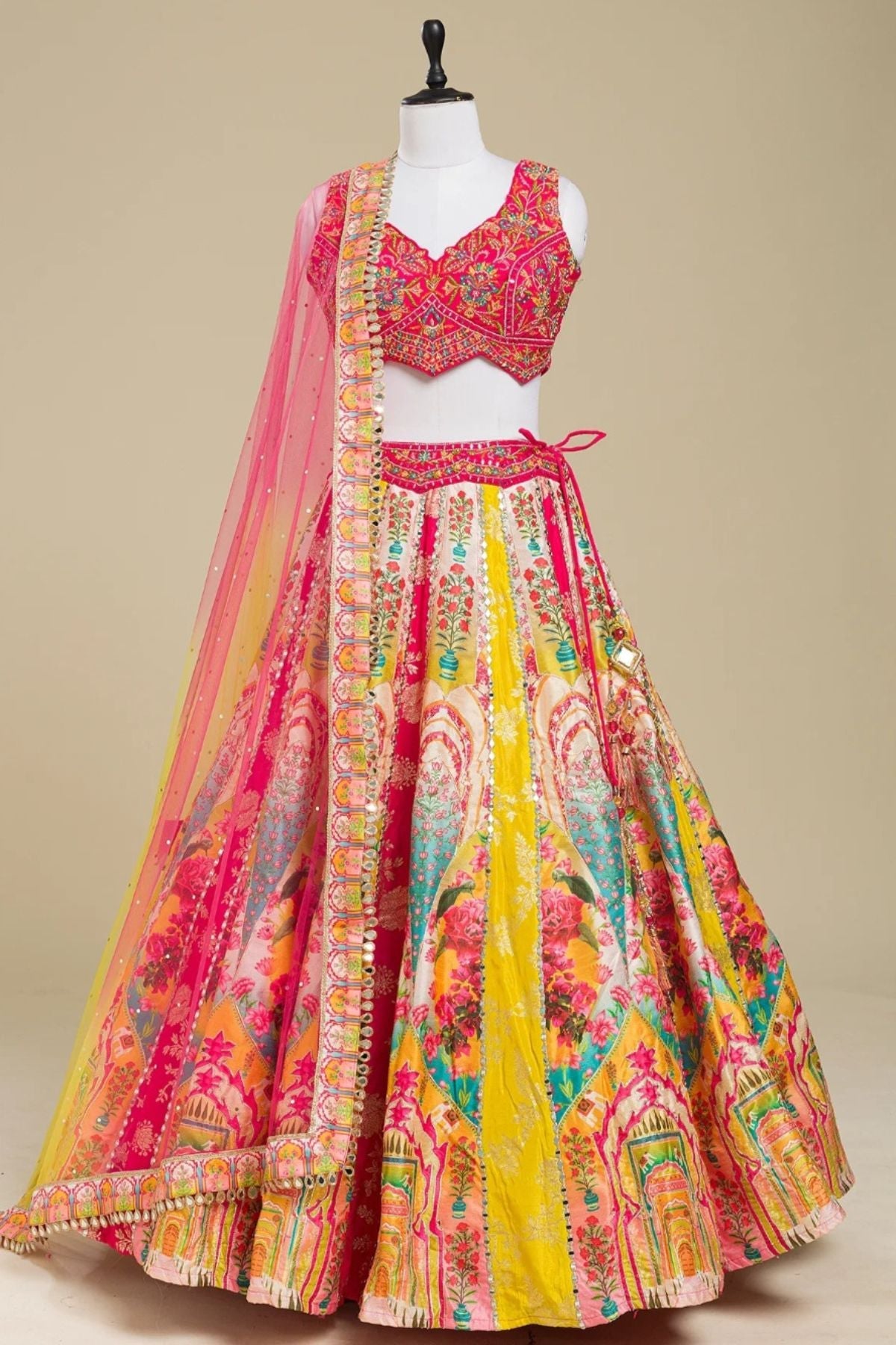 Floral Traditional Silk Lehenga