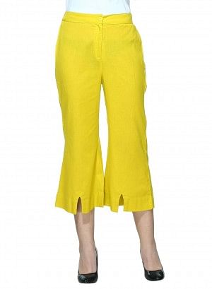 Yellow Ankle Length Trousers