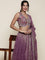 Lavender tissue embroidered Three piece ghagra set