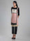 Pink & Black 3/4 Sleeve Printed kurta