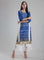Blue Square Neck Printed kurta