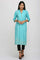 Aqua Blue Printed kurta