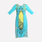 Blue Round Neck 3/4 Sleeve Printed kurta