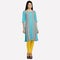 Blue Printed 3/4 Sleeve kurta