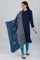 Blue Band Collar Winter kurta