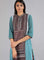 Green & Brown Mandarin Neck kurta