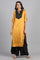 Mustard Round Neck Color-Block kurta