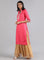 Pink Mandarin Neck Solid kurta