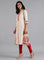 Ecru & Pink Mandarin Neck kurta