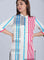 White & Blue Striped Mandarin Neck kurta