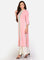 Pink Mandarin Neck Printed kurta