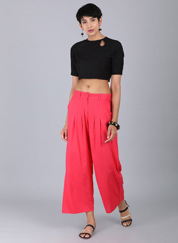 Pink Tailored Volume Pants