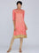 Coral Mandarin Neck Embellished kurta