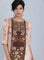 Peach Round Neck Printed kurta