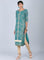 Green Round Neck Embellished kurta