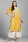 Yellow Round Neck Velvet Winter kurta