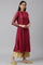 Maroon Embroidered Winter kurta