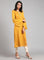 Yellow Round Neck Winter kurta