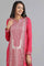 Pink Round Neck Solid Winter kurta