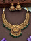 Designer Matt Lakshmi Devi Ruby Emerald Necklace Set With Monalisa Beads