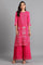 Pink Round Neck Printed kurta