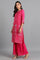 Pink Round Neck Printed kurta