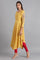 Yellow Round Neck Asymmetrical Hem kurta