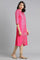 Pink Mandarin Neck Printed kurta