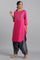 Pink Round Neck Embroidered kurta