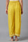 Yellow Cotton Flax Dapped Parallel Pants