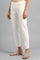 White Solid Trousers