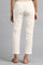 White Solid Trousers