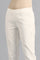 White Solid Trousers