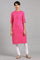 Pink Mandarin Neck Solid kurta