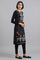 Navy Blue Round Neck Winter kurta