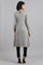 Grey Mandarin Neck Winter kurta