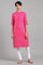 Pink Mandarin Neck Solid kurta