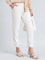 Cream Crepe Tapered Trouser