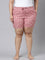 Women Printed Medium Pink Viscose Mid Rise Lounge Shorts