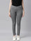 Women Grey Stripe Printed Jeggings