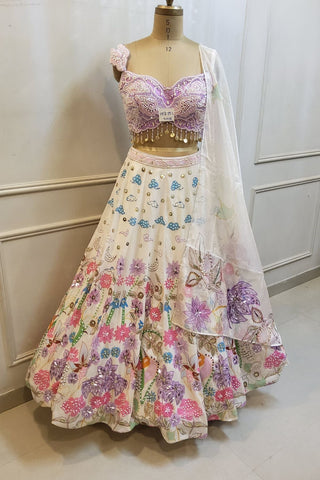 White Embroidered lehenga