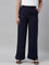 Women Navy Solid Linen Palazzos