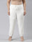 Women Solid Cream Mid Rise Cotton Casual Joggers