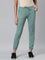 Women Solid Cotton Teal Cuffed Joggers